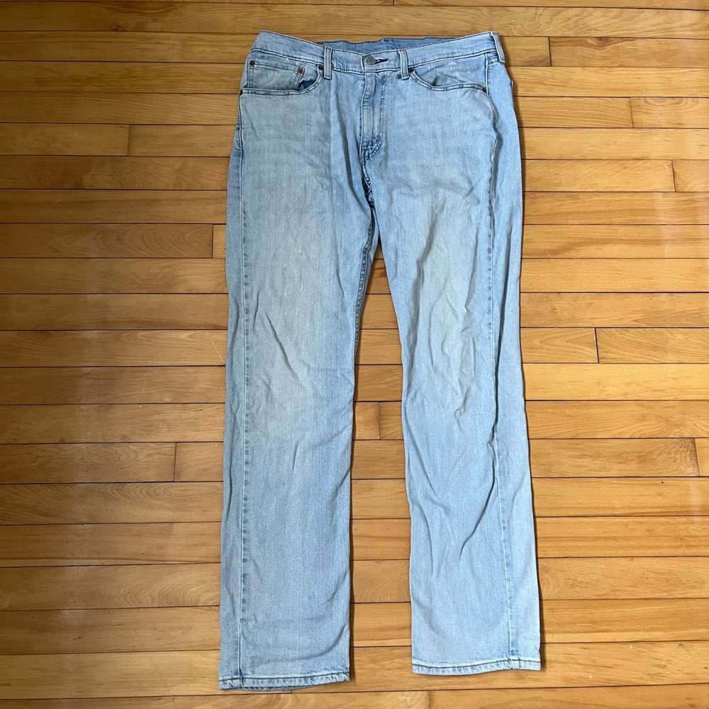 Levis 514 Mens Straight Fit Light Wash Blue Denim Jeans 36x34 00514-1618